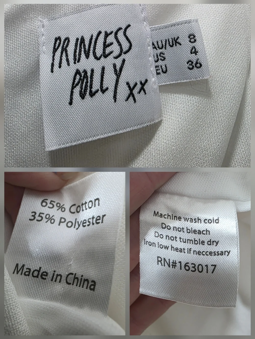 Princess Polly Hunter Mae Strapless Ruched Frill Playsuit Romper White Size 4 - Picture 16 of 16